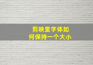 剪映里字体如何保持一个大小