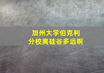 加州大学伯克利分校离硅谷多远啊