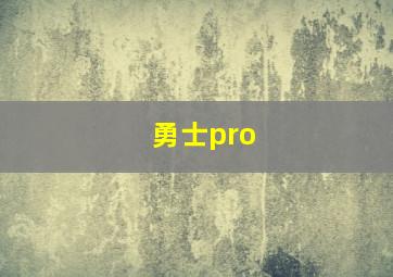 勇士pro