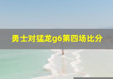 勇士对猛龙g6第四场比分