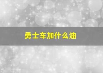 勇士车加什么油