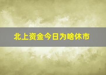 北上资金今日为啥休市