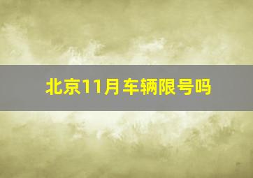 北京11月车辆限号吗