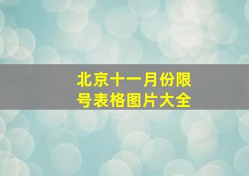 北京十一月份限号表格图片大全