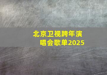 北京卫视跨年演唱会歌单2025