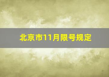 北京市11月限号规定