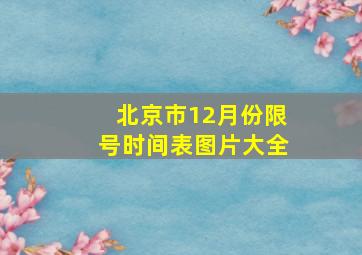 北京市12月份限号时间表图片大全