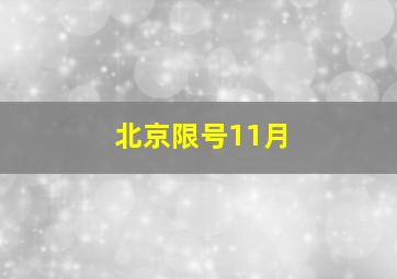 北京限号11月