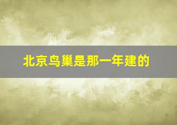 北京鸟巢是那一年建的