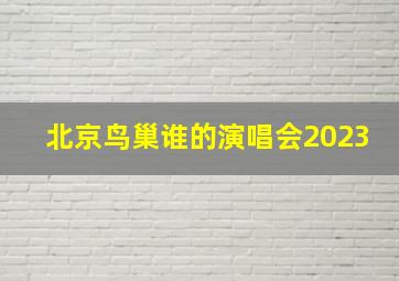 北京鸟巢谁的演唱会2023