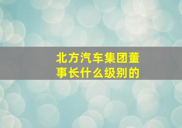 北方汽车集团董事长什么级别的