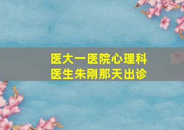 医大一医院心理科医生朱刚那天出诊