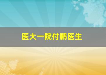 医大一院付鹏医生