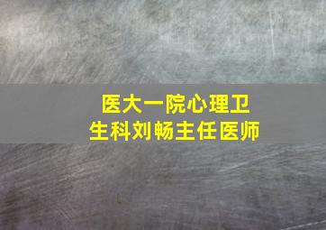 医大一院心理卫生科刘畅主任医师