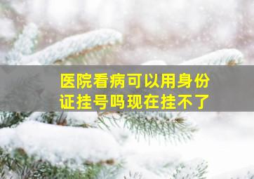 医院看病可以用身份证挂号吗现在挂不了