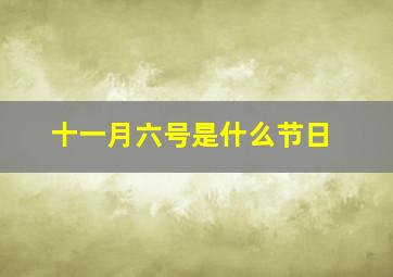 十一月六号是什么节日