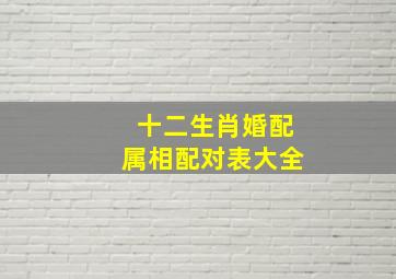 十二生肖婚配属相配对表大全