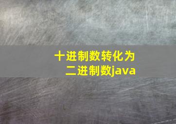 十进制数转化为二进制数java