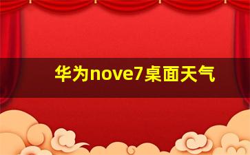 华为nove7桌面天气