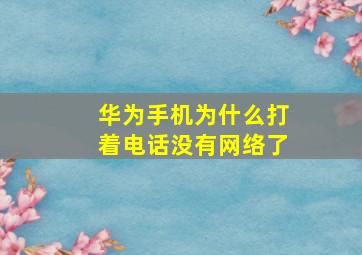 华为手机为什么打着电话没有网络了