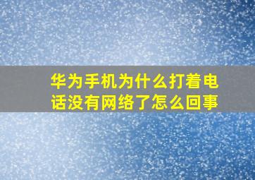 华为手机为什么打着电话没有网络了怎么回事