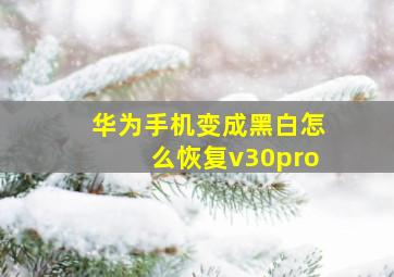 华为手机变成黑白怎么恢复v30pro