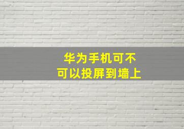 华为手机可不可以投屏到墙上