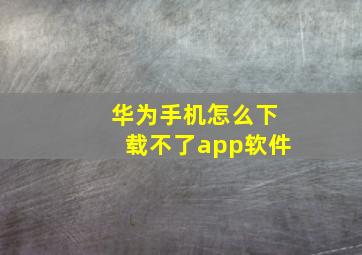 华为手机怎么下载不了app软件