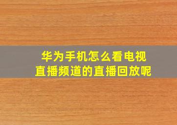 华为手机怎么看电视直播频道的直播回放呢