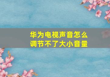 华为电视声音怎么调节不了大小音量