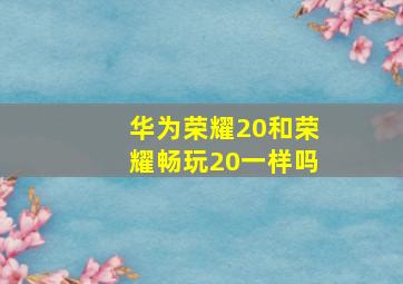 华为荣耀20和荣耀畅玩20一样吗