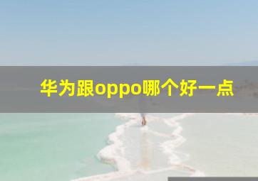 华为跟oppo哪个好一点