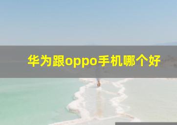 华为跟oppo手机哪个好