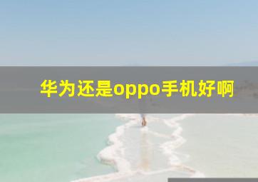 华为还是oppo手机好啊