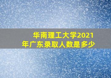 华南理工大学2021年广东录取人数是多少