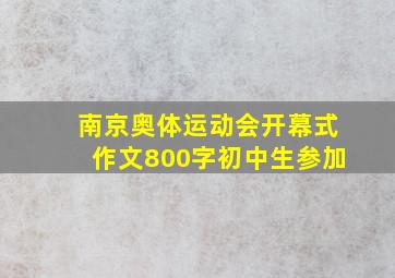 南京奥体运动会开幕式作文800字初中生参加