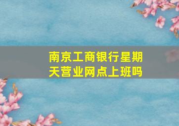 南京工商银行星期天营业网点上班吗