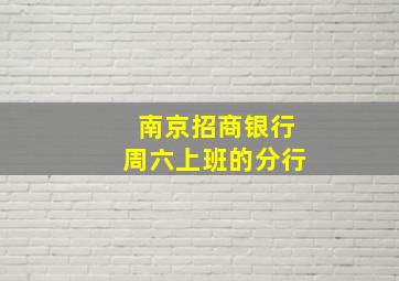 南京招商银行周六上班的分行