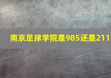 南京足球学院是985还是211