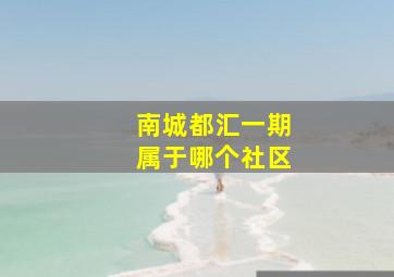 南城都汇一期属于哪个社区