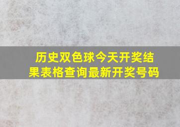 历史双色球今天开奖结果表格查询最新开奖号码