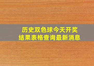 历史双色球今天开奖结果表格查询最新消息