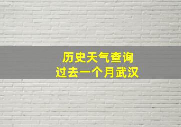 历史天气查询过去一个月武汉