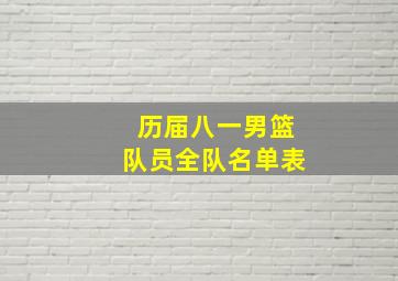 历届八一男篮队员全队名单表