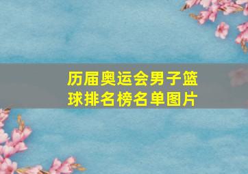 历届奥运会男子篮球排名榜名单图片