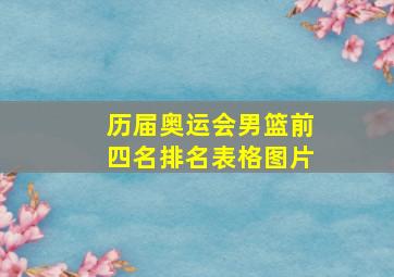 历届奥运会男篮前四名排名表格图片