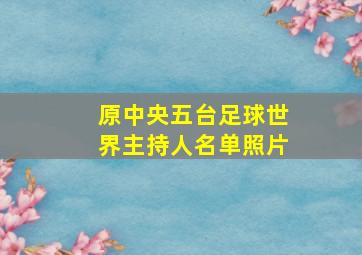 原中央五台足球世界主持人名单照片