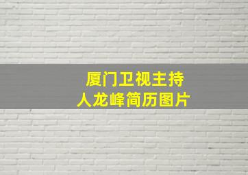 厦门卫视主持人龙峰简历图片