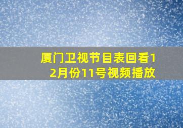 厦门卫视节目表回看12月份11号视频播放