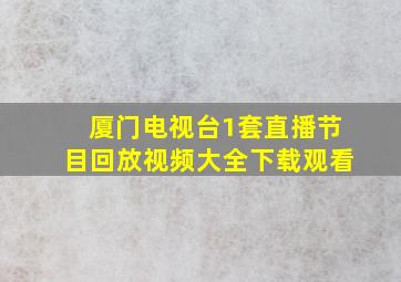 厦门电视台1套直播节目回放视频大全下载观看